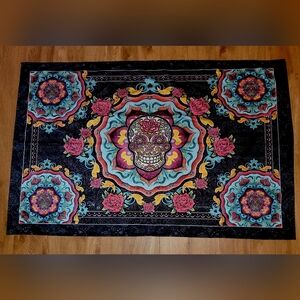 Dan Morris Vibrant Sugar Skull Tapestry 26x40
